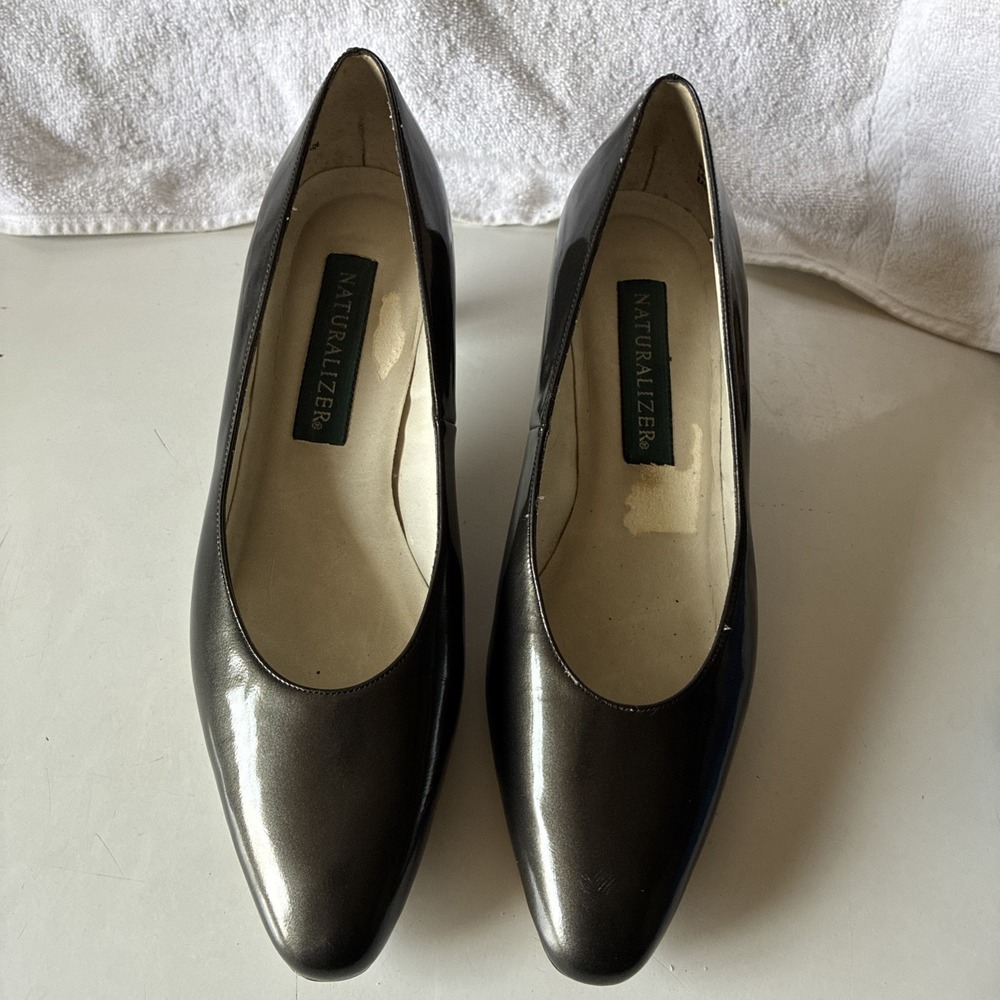 Naturalizer Heel Pumps Womens Size 9B Metallic Brown 3.5" Heel Leather Uppers